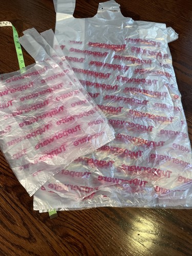 New Tupperware Logo 3 Small & 4 Large Poly Plastic Shopping Bags - Picture 8 of 9
