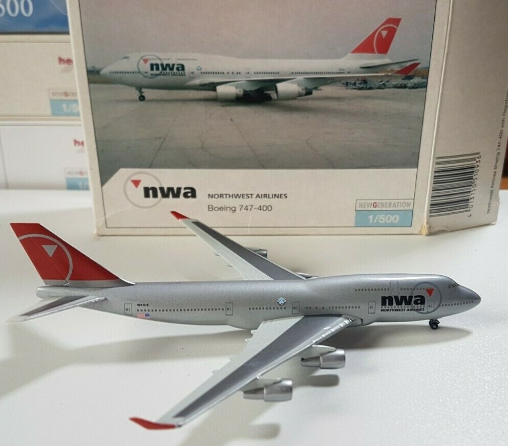 【中古】herpa Boeing 6個 Herpa 1:500 Northwest B747-400 N661US KLM / Northwest Logo | eBay