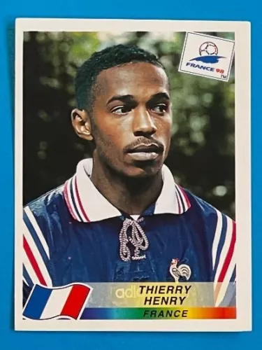 THIERRY HENRY 172 France Panini FRANCE 98 Figure Sticker Card 1998 World Cup