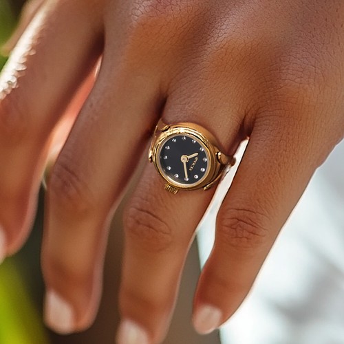 NEW Invicta Women's 17.5mm Angel Ring Quartz Black Tone FF Crystal 30m SS Watch - Bild 7 von 8