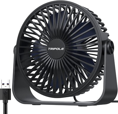 USB Tischventilator 3 Geschwindigkeiten verstellbar starker Wind Tischventilator 360° Drehung tragbar