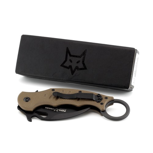 Cuchillos FOX FX-479-E - Karambit moderno - negro N690Co/marrón G10 - Emmerson - Imagen 7 de 7