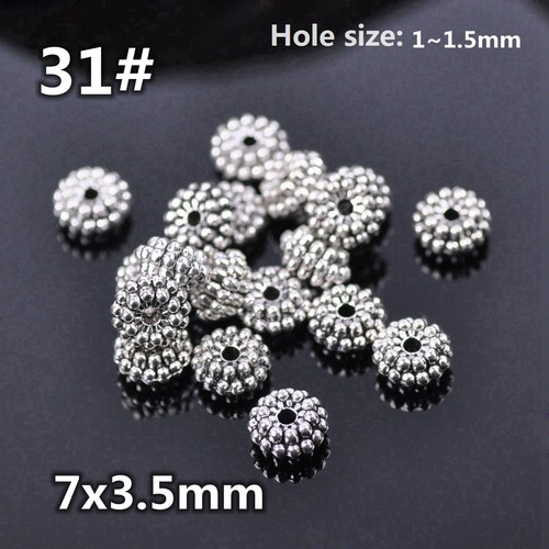 50pcs Tibetan Silver Color Metal Alloy Loose Spacer Beads Lot For Jewelry Making - Bild 41 von 59