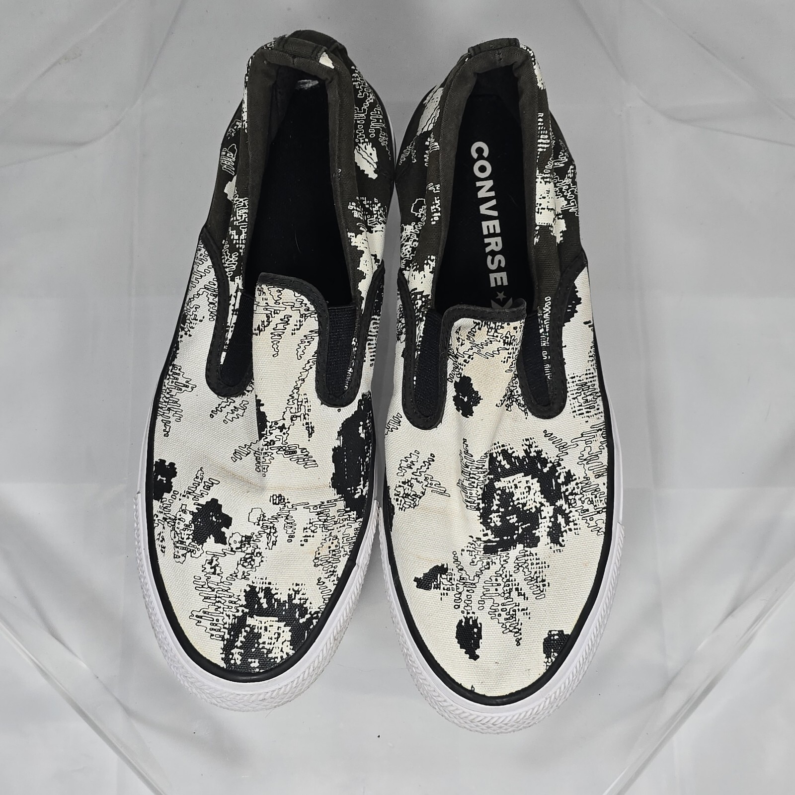 CONVERSE CTAS  DOUBLE GORE SLIP-ON FLORAL FUSION Black/White Women 10 Sneakers thumbnail 6