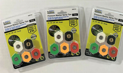 #ad SURFACEMAXX PRO 0097331 15PC HIGH PRESSURE PRESSURE WASHER SPRAY TIPS 3PK NEW $22.93