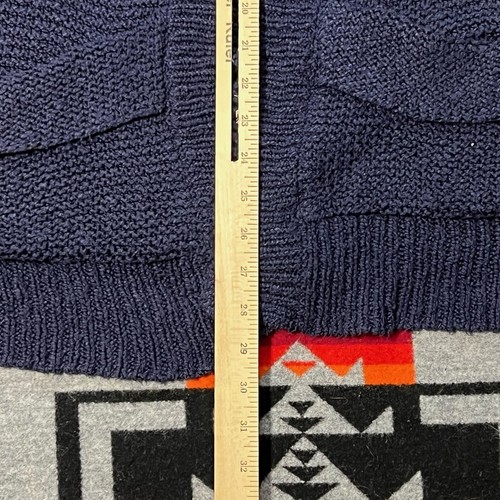 Theory Women’s Sz Large Sleeveless Open Front Knit Cardigan Sweater Cowl Blue B4 - Picture 5 of 12