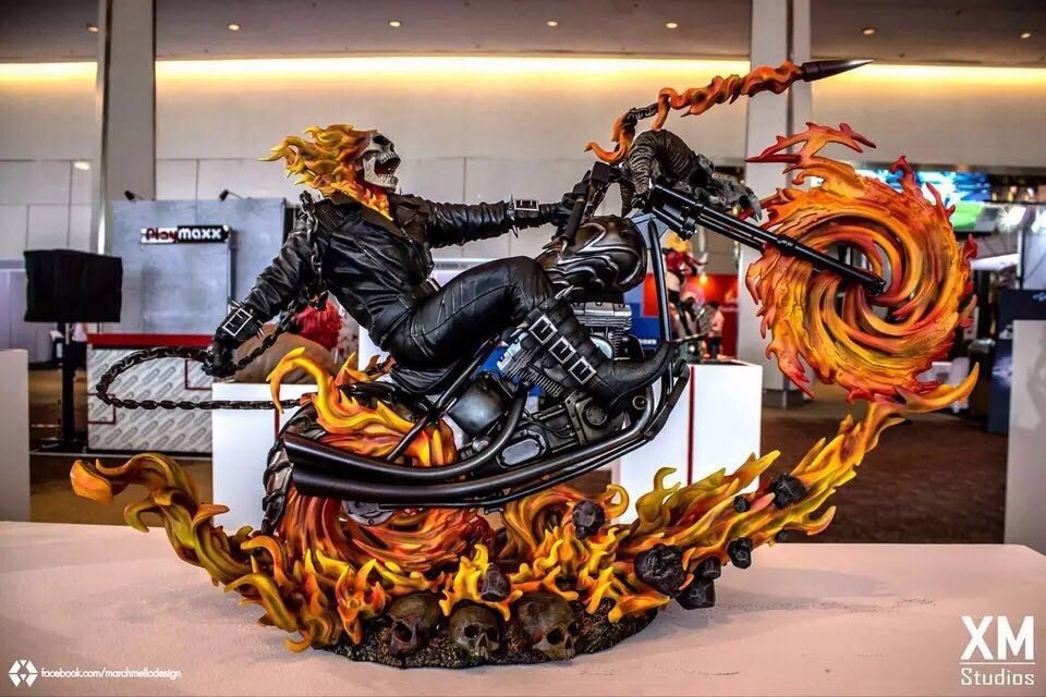 Ghost Rider XM Studios Ghost Rider On Horse Slade Carter Motorcycle 20.5