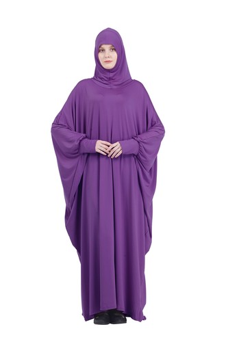 Muslim Women Prayer Dress Abaya Batwing Hijab Caftan Overhead Kaftan Arab Cloth - Picture 8 of 14