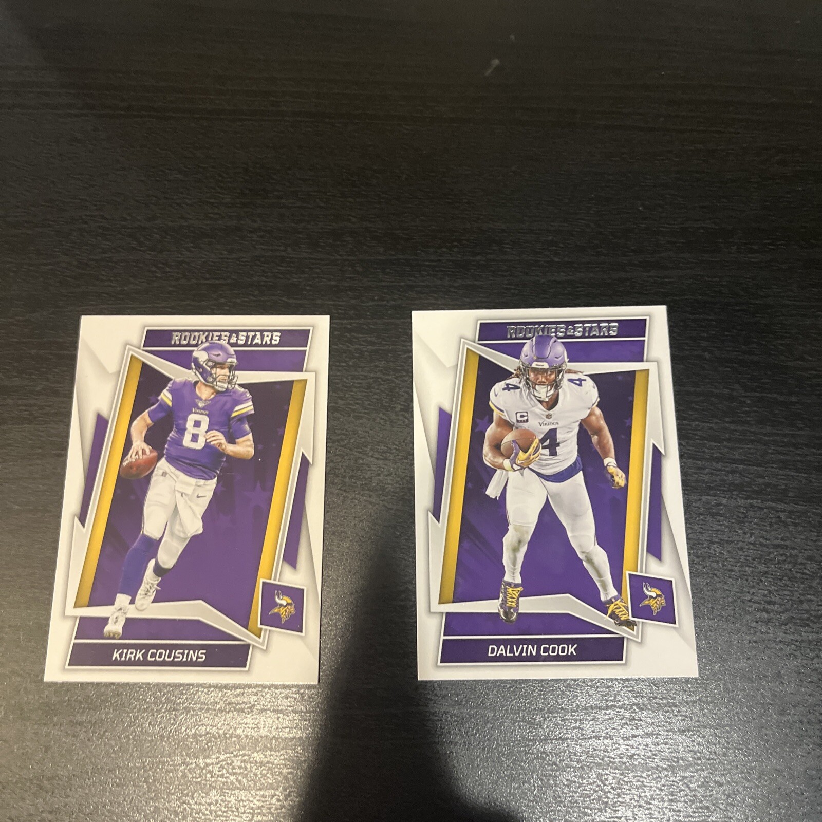 2022 Rookies and Stars #64 Kirk Cousins + Dalvin Cook #65 Vikings 2 Card Lot