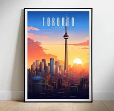 Printable wall art, Toronto, Retro Travel Poster
