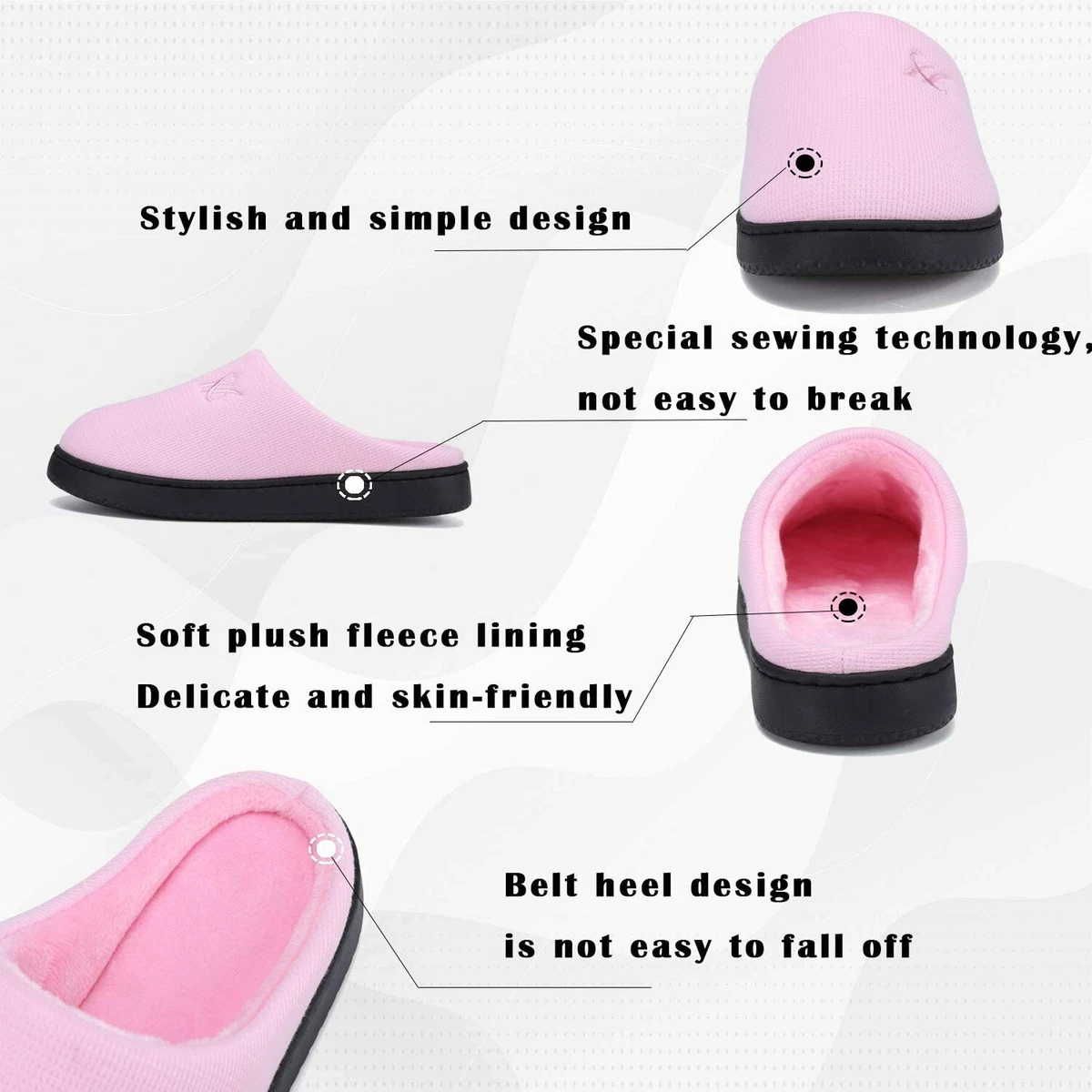 landeer Women's and Men's Memory Foam Slippers Casual House Shoes