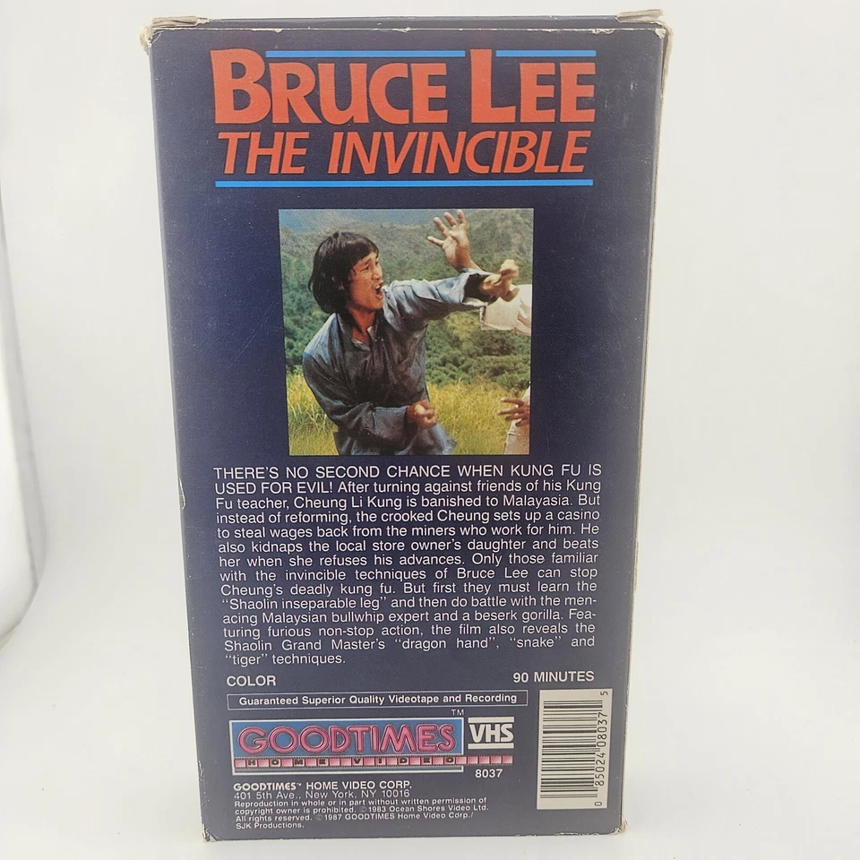 Bruce Lee - The Invincible VHS - 1987 - Martial Arts - Kung Fu **Buy2Get1Free** - Image 4 of 4
