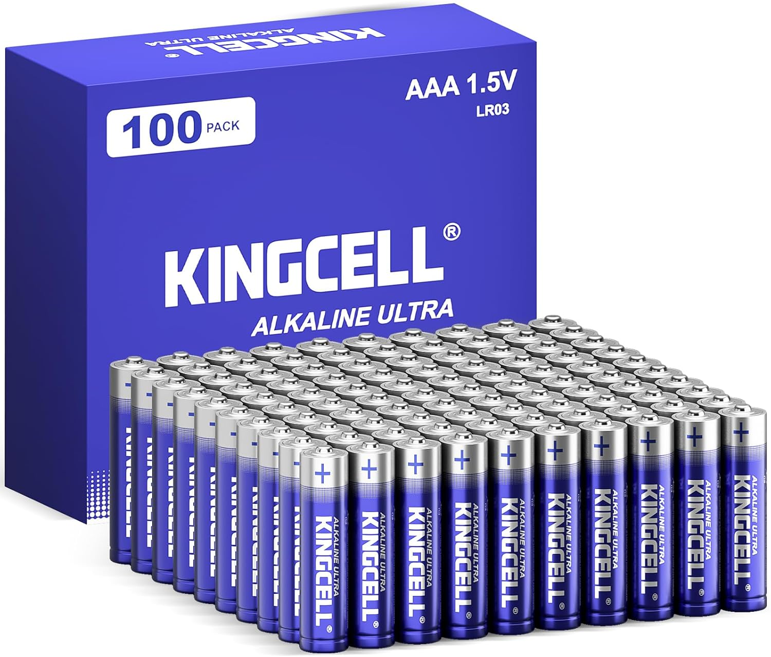 AAA Batteries 100 Count Pack, 1.5V Triple a Batteries with 10 Years Shelf Life,-image