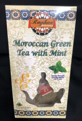 Moroccan Herbal Mint Green Tea 15 Pyramid Tea Bags 100% Pure Double Strength
