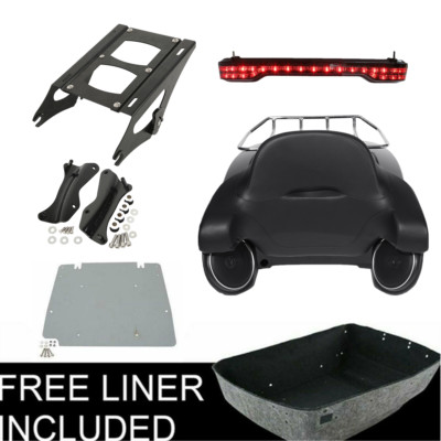King Pack Trunk Speakers Tail Light Rack Pad For Harley Tour Pak Touring 2014-24