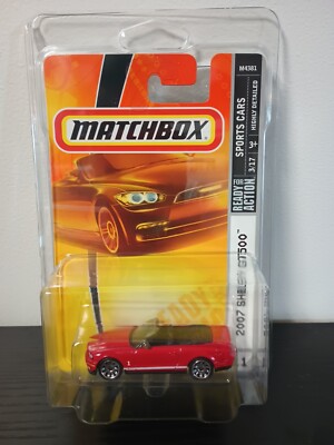 Mattel MATCHBOX 2007 Shelby GT500 Red Convertible Sports Cars