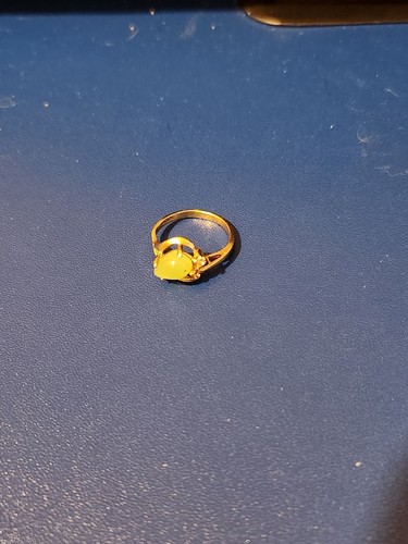 10K YELLOW GOLD CHRYSOPRASE RING SIZE 5.25 - Picture 4 of 4