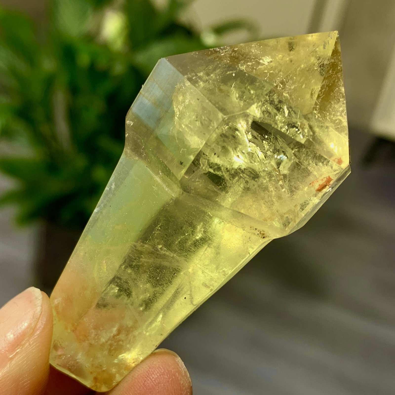 54G Natural Citrine Quartz Obelisk Crystal Double Point Wand Reiki Healing Gem