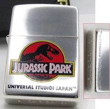 Jurassic Park Universal Studios japan Zippo Oil Lighter 2001 Mint Rare