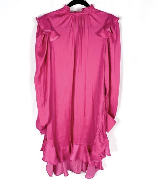 Zadig + Voltaire Ruins Dress Pink Party Satin Ruffle High
