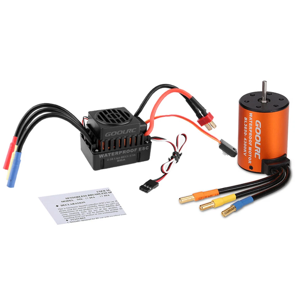GoolRC Upgrade Waterproof 3650 4300KV Brushless Motor For 1/10 Car Truck US T2M6 - Image 2 of 4