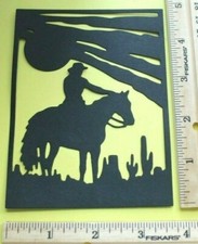 5 COWBOY SUNSET cardstock paper die cut embellishments scrapbook / card making