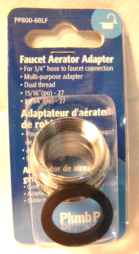 Plumb Pak PP800-60LF Dual Thread Chrome-Plated Faucet Aerator-multi purpose - 第 1/3 張圖片