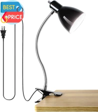 Desk Lamp Eye-Caring Table Lamps, 360°Rotation Gooseneck Clip on Lamp Reading Li