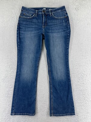 Lee Pants Women Blue Denim Jeans Straight One True Fit Low Rise Cotton  27x28