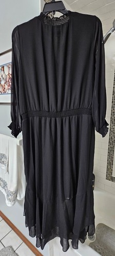 NWT 1 State Long Sleeve Smocked Cuff Split V-Neck High-Low Blouson Maxi Dress 2X - Picture 3 of 4