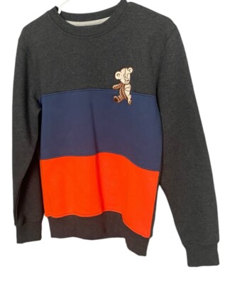 Bear The Beams Long Sleeve Grey Blue Orange Stripe Sweater Sweatshirt Boys Xl 