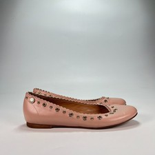 Love Moschino Rosa Ballets Pink Leather Flat Slip On Sandals Women  s Size 6.5