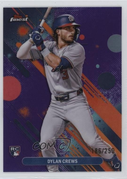 2025 Topps Finest Common Purple Refractor 186/250 Dylan Crews #34 8d2