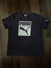 90s PUMA Graphic Logo Black Mens Tee (Medium)