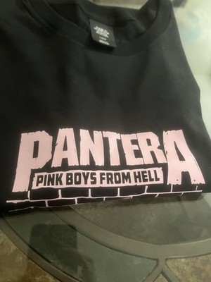 Pantera Men's Black Pink Panther Graphic Print Crew Neck Short Sleeve T-Shirt L