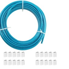 Sunshade Sail Wire, Clothesline, PIUM 1/8” 100Ft, Premium Galvanized Steel 