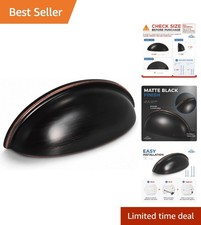 6 Pack 3 Inch Hole Centers Oil Rubbed Bronze Drawer Bin Cup Pulls Dresser Pul...