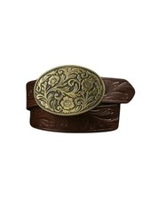 Women's Cowboy Belts Floral Country suit waist size:33.5-37.4" Coffee Brown