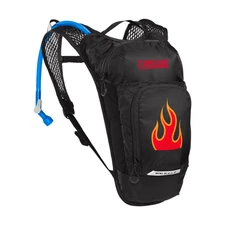 CamelBak Mini Mule Kids Hydration Pack, Black/Flames 1L bladder