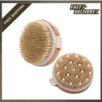 Dry Body Brush Set 2 Pieces Exfoliating Massage Lymphatic Drainage Soft Skin