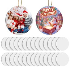 30 Pcs Sublimation Ornament Blanks, 3 Inch Sublimation Christmas Ornaments Bl...