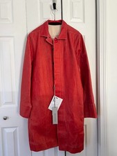 Rick Owens DRKSHDW mens red trenchcoat - medi...