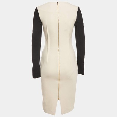 Roland Mouret Cream Stretch Crepe KneeLength Dress M | eBay