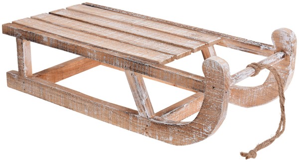 Deko Schlitten Aus Holz 50 Cm White Washed - Nostalgie Schlitten, Winterdeko-image
