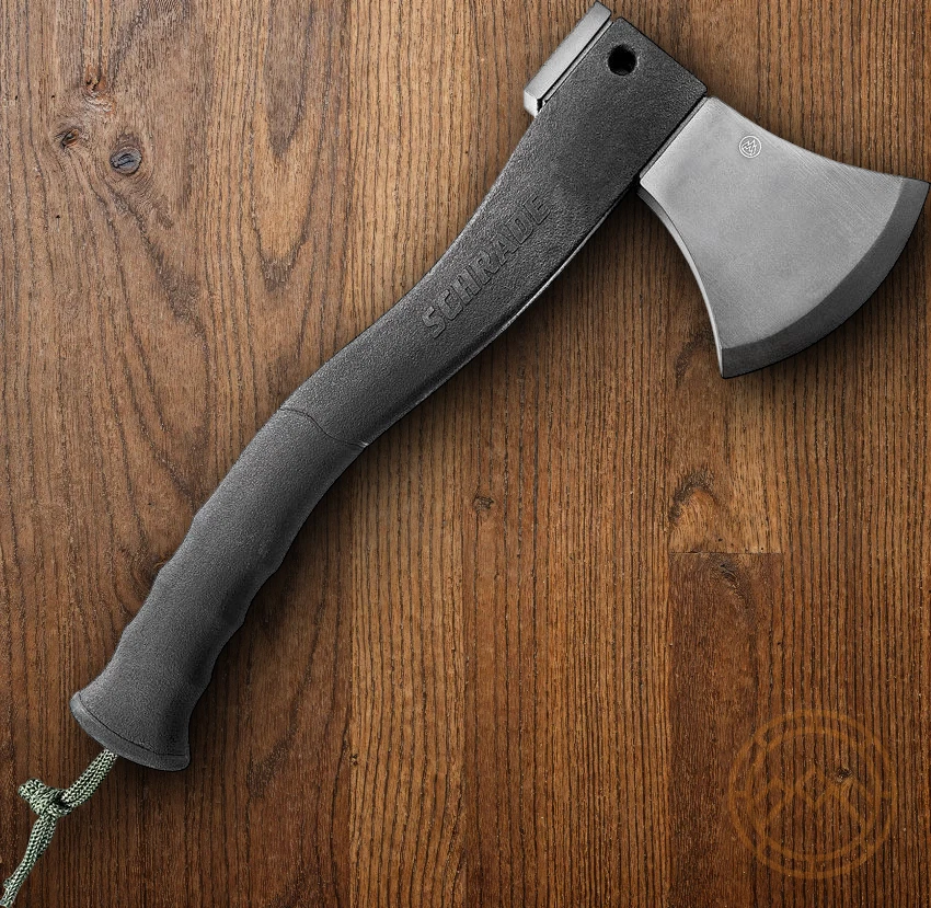 Petite Hache Schrade SCAXE2 - Acier Inoxydable - Manche Fibre De Verre - Emballage Abîmé