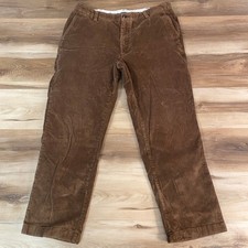 LL Bean Mens Classic Fit Brown Corduroy Pants 36 x 30 Cotton Country Stretch