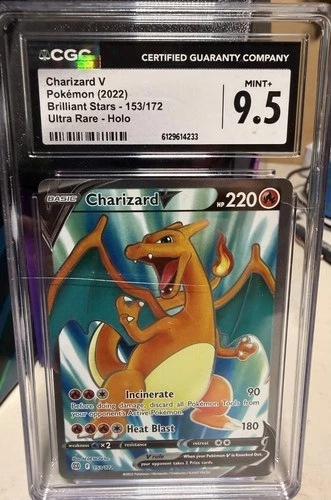 CGC 9.5 2022 POKEMON 2022 BRILLIANT STARS #153/172 CHARIZARD V