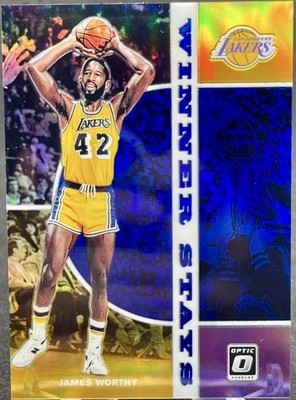 JAMES WORTHY 2019-20 Donruss Optic Blue Winner Stays #15 L.A. Lakers   