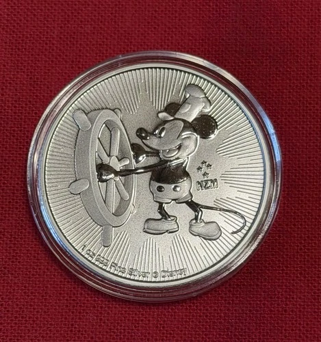 1oz-2017 Steamboat Willie (Mickey Mouse) 0.999 Silver