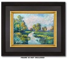 Impressionist Landscape Oil Painting River Sunset 12x16 Andrew Semberski